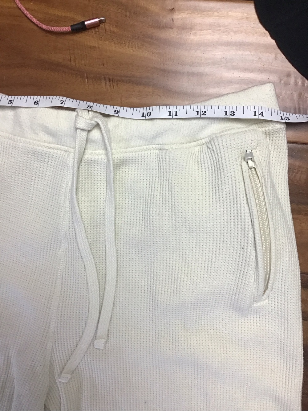 SKlMS WAFFLE LOOSE PANT Cream Size Large - Picture 9 of 11